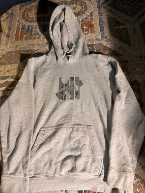 Undefeated Grey Pullover Hoodie with Camo Five Strike Logo size medium